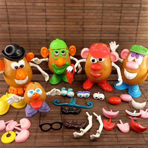 Mr Potato Head Lot 5 Bodies 65 Mixed Parts Accessories Hats Glasses ...