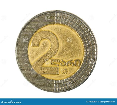 Georgian money lari coin stock image. Image of object - 68530831