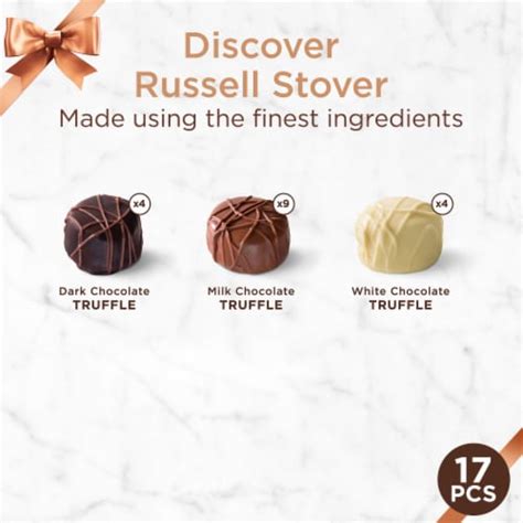 RUSSELL STOVER Truffles in Milk, Dark & White Chocolate Gift Box, 9.4 oz / 17 pieces - Kroger