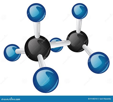 Ethane Natural Gas Component, Molecular Model Stock Photography ...