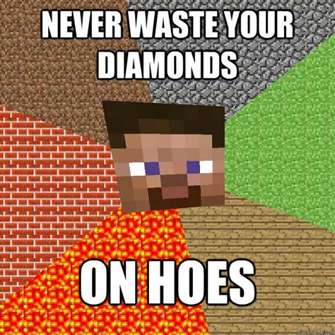 Never waste your diamonds on hoes - Minecraft - quickmeme