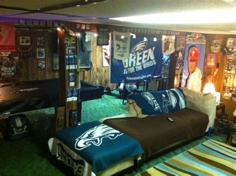 #FlyEaglesFly Fan Cave | Eagles man cave ideas, Fan cave, Philadelphia ...