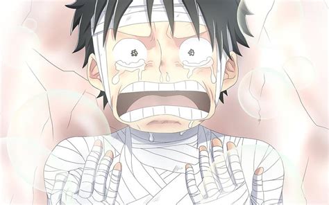 Crying Monkey D Luffy close-up artwork hospital manga One Piece Monkey D Luffy Digital Art by ...