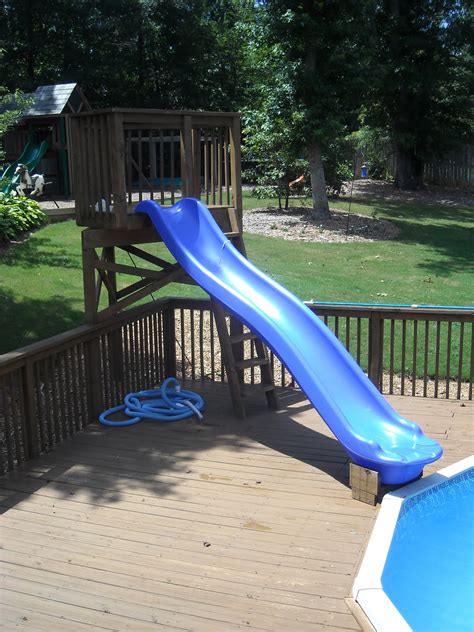 The Pool Slide Is Up Pool Slide Diy, Above Ground Pool, 46% OFF