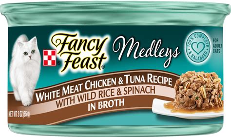 FANCY FEAST Medleys Tastemakers White Meat Chicken & Tuna Recipe Canned ...