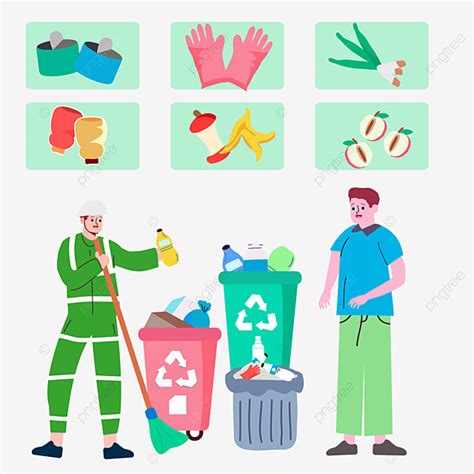 Garbage Classification Vector Hd Images, Sanitation Workers Garbage ...