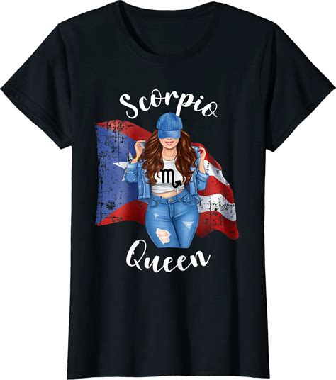 womens puerto rican scorpio queen of puerto rico zodiac brunette t ...