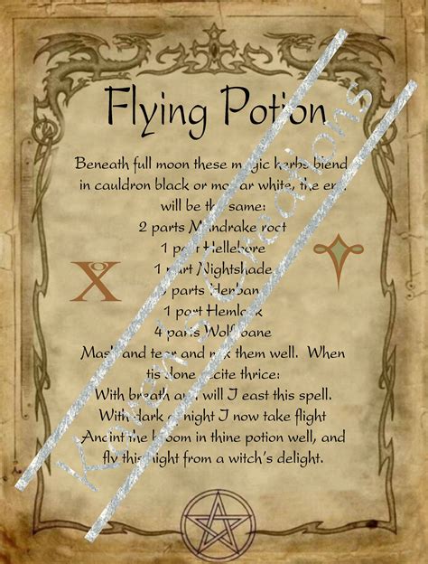 Flying Potion | Halloween spell book, Halloween spells, Spell book