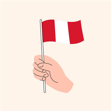 Cartoon Hand Holding Peruvian Flag Drawing. Flag of Peru, Concept ...