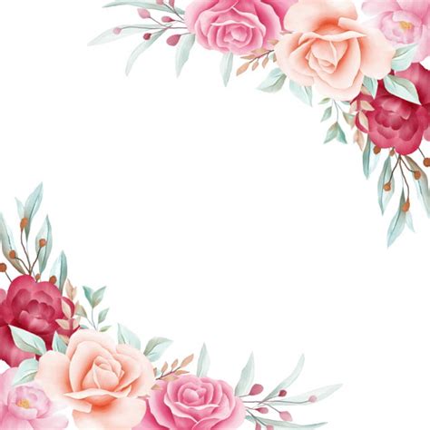 Wedding Greeting Cards PNG Picture, Floral Frame For Wedding Or Greeting Card Composition Border ...