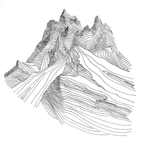 Mountain Drawing | Mountain drawing, Abstract sketches, Mountain range ...