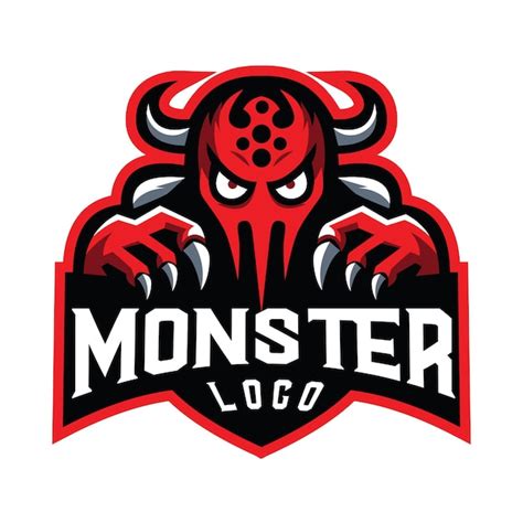 Premium Vector | Red monster logo vector