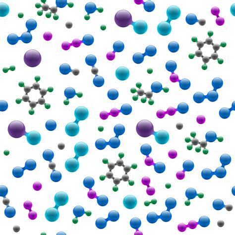 Chemistry atomic molecular 3d structure seamless pattern. Abstract design concept for science ...