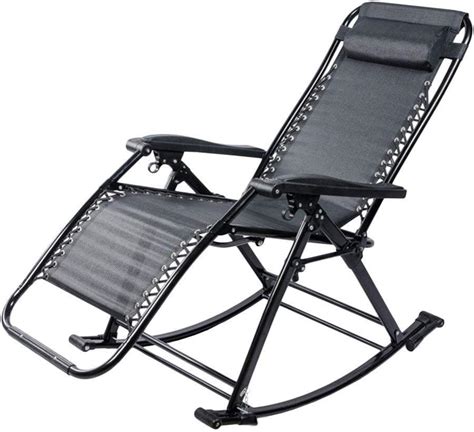 Black Outdoor Adult Rocking Chair for Heavy People, Portable & Folding Rocker, Recliner for ...