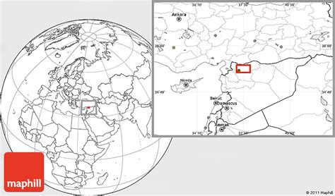 Blank Location Map of Aleppo