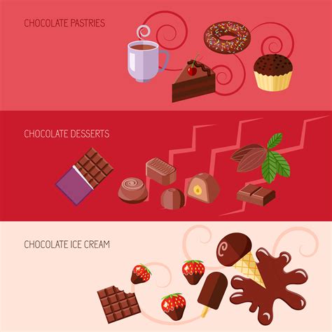 Chocolate flat banners 443508 Vector Art at Vecteezy