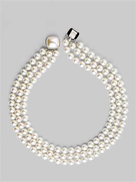 Majorica 8mm White Pearl & Sterling Silver Nested Triple-strand Necklace in White | Lyst