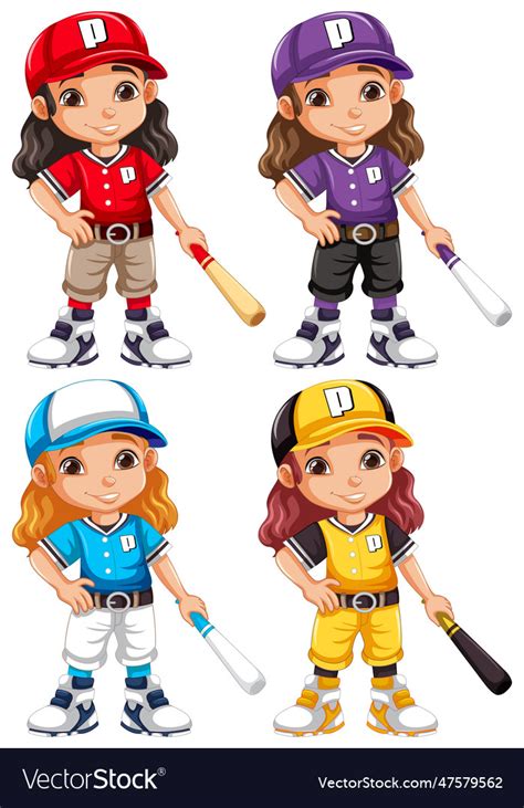 Baseball player cartoon character Royalty Free Vector Image