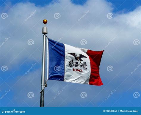 Iowa State Flag USA stock image. Image of united, desmoines - 202500865