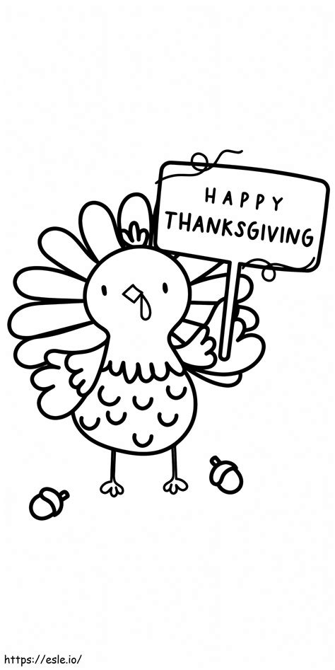 Happy Thanksgiving Turkey coloring page