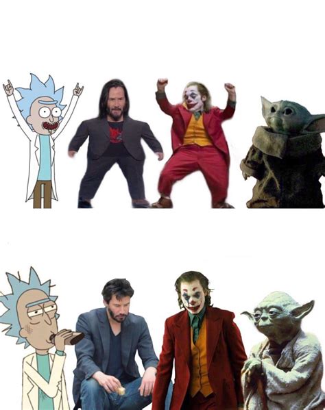 Meme Generator - Rick, Keanu, Joker, Yoda young then old - Newfa Stuff