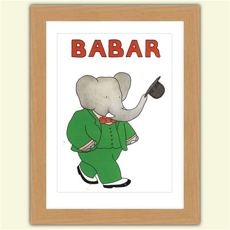 Lovely Babar the Elephant. A Collection of 3 A3 Linen Embossed - Etsy