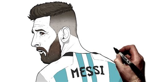 How To Draw Lionel Messi | Step By Step | Football : Soccer - YouTube