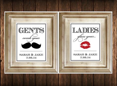 Set of 2 Bathroom Signs Customized Ladies & by SerenityNowStudio