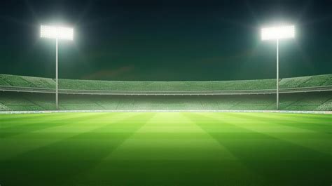 Premium AI Image | Cricket stadium in lights and flashes Generative ai