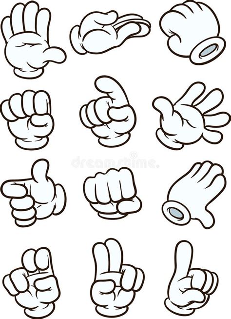 Cartoon Hands Theme Collection 1 Stock Vector - Illustration of ...