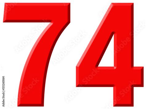 "Numeral 74, seventy four, isolated on white background, 3d rende" Stock photo and royalty-free ...