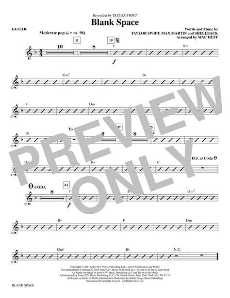 Blank Space - Guitar | Sheet Music Direct