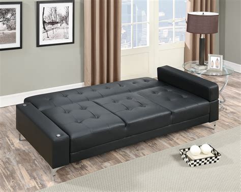 F6830 Black Convertible Sofa Bed by Poundex