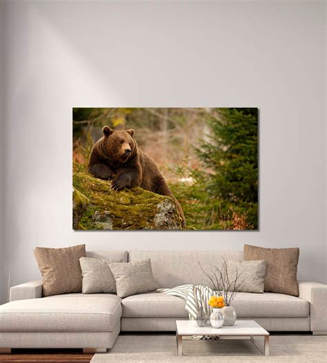 Bear Wall Art Bear Canvas Print Bear Modern Art Wild Animal | Etsy