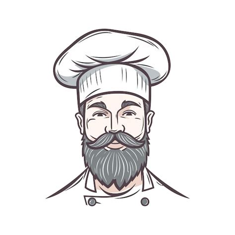 Premium Vector | Chef logo design Abstract drawing chef cook or baker logo icon Cute vector ...