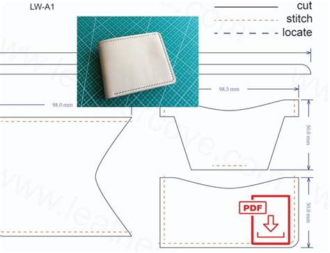 PDF Pattern for the Leather Wallet shown in the picture Model: LW-A1 features 1 cash pocket ...