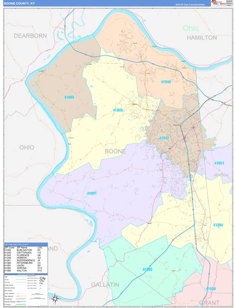 Boone County, KY Wall Map Color Cast Style by MarketMAPS - MapSales