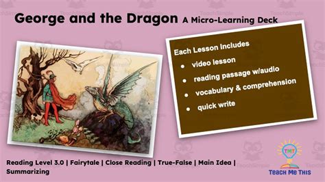 George and the Dragon: A Micro-Learning Deck | Reading Activities by ...