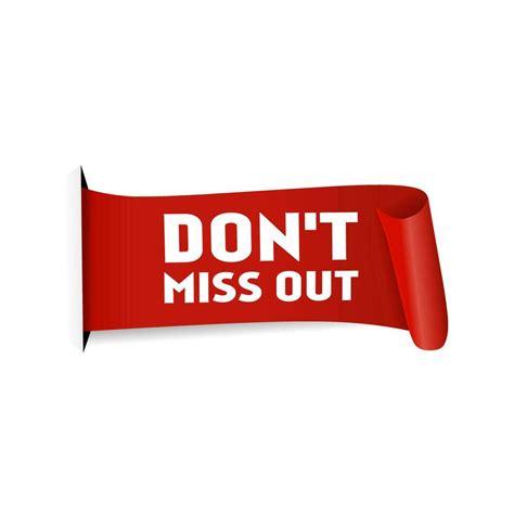 Don't miss out banner, red ribbon design on white background, Vector. 24119720 Vector Art at ...