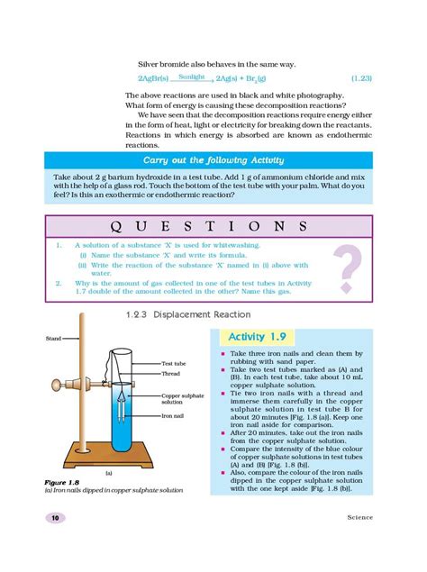 NCERT Book Class 10 Science Chapter 1 Chemical Reactions and Equations | AglaSem Schools