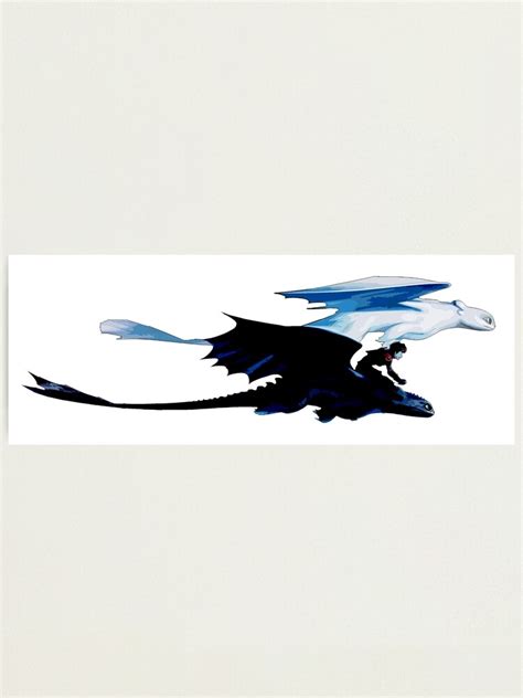 "Toothless, Hiccup and Light Fury Vector Art" Photographic Print by Zortrait | Redbubble