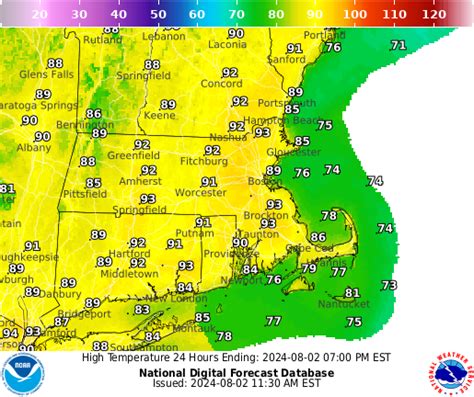 NOAA Graphical Forecast for Massachusetts