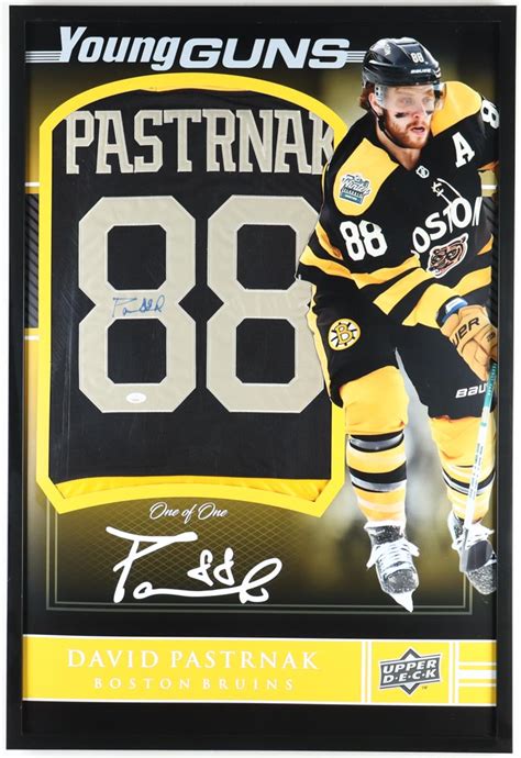 David Pastrnak Signed Custom Framed Jersey Display (JSA) | Pristine Auction