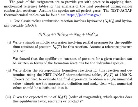 The NIST-JANAFthermochemical tables can be found at: | Chegg.com