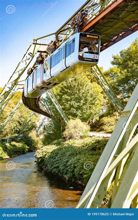 Wuppertaler Schwebebahn (Wuppertal Suspension Railway), Black An Royalty-Free Stock Image ...