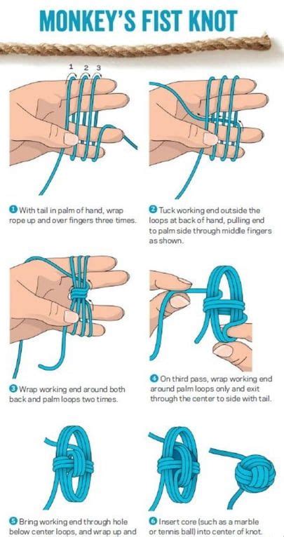 How to do monkey's Fist knot : coolguides in 2023 | Monkey fist knot ...