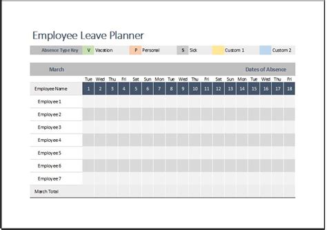 Annual Leave Planner Excel Template | Images and Photos finder