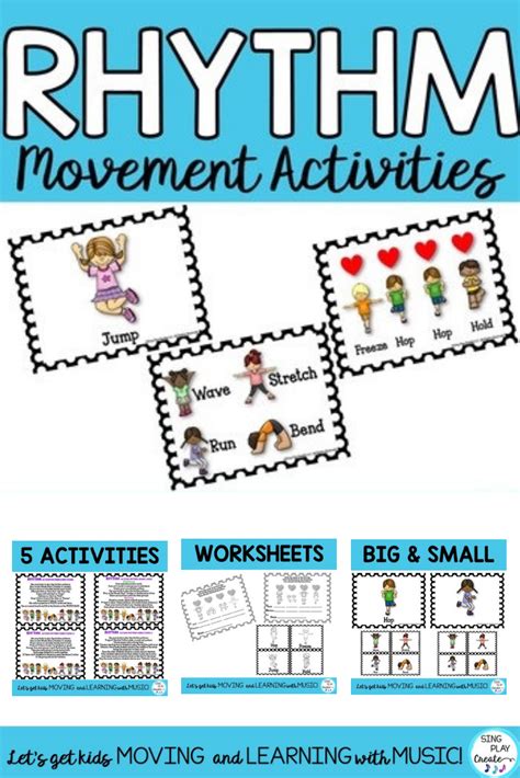 Rhythm Movement Activities: Four Beat Rhythm Patterns, Flash Cards ...