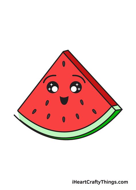 Watermelon Drawing - How To Draw A Watermelon Step By Step