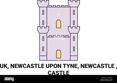 England, Newcastle Upon Tyne, Newcastle , Castle travel landmark vector ...